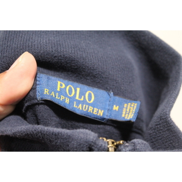Polo Ralph Lauren Men Blue Sweatshirt Mock Neck Size Medium - Picture 2 of 9